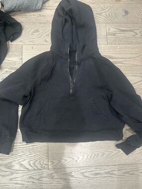 lululemon athletica Black Half-Zip Hoodie Sweater